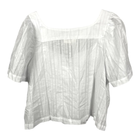 Nation LTD Women's NEW Vanity Ladder Stitch Inset Cotton Top White- Size Large - Picture 5 of 10